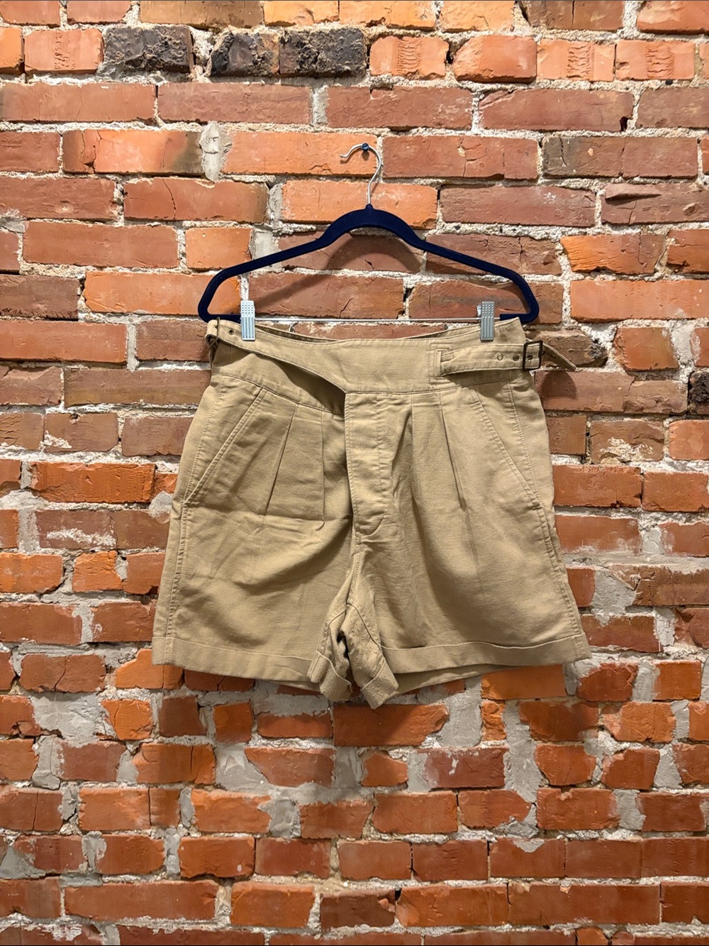 Banana Republic High-Waist Pleated Women's Shorts in Tan
